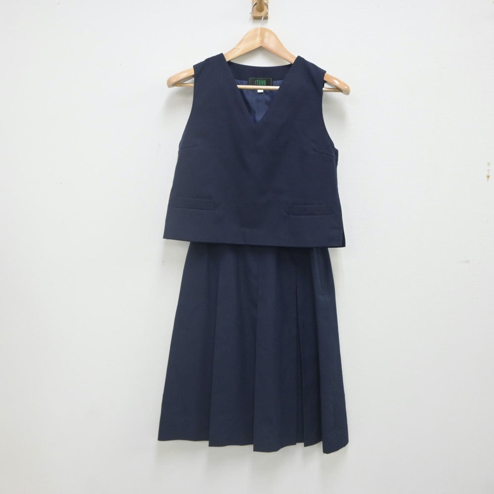 【中古】広島県 広島市立伴中学校 女子制服 2点（ベスト・スカート）sf022439