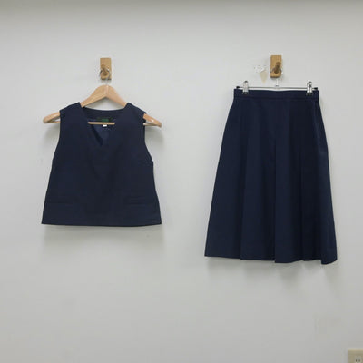 【中古】広島県 広島市立伴中学校 女子制服 2点（ベスト・スカート）sf022439