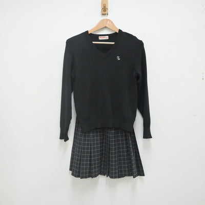 【中古】栃木県 栃木県立小山城南高等学校 女子制服 2点（ニット・スカート）sf022454