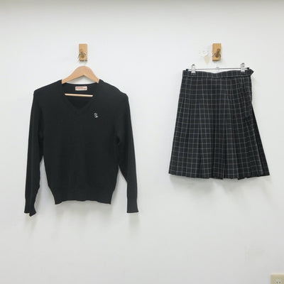 【中古】栃木県 栃木県立小山城南高等学校 女子制服 2点（ニット・スカート）sf022454