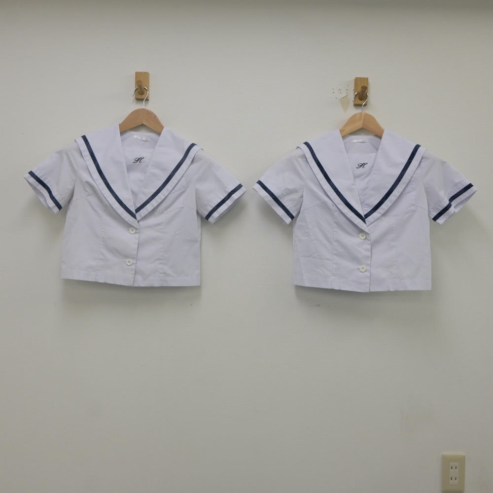 【中古】福岡県 北九州市立花尾中学校 女子制服 2点（セーラー服）sf022461