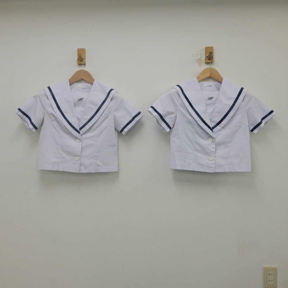 【中古】福岡県 北九州市立花尾中学校 女子制服 2点（セーラー服）sf022461