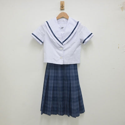 【中古】福岡県 北九州市立花尾中学校 女子制服 2点（セーラー服・スカート）sf022463