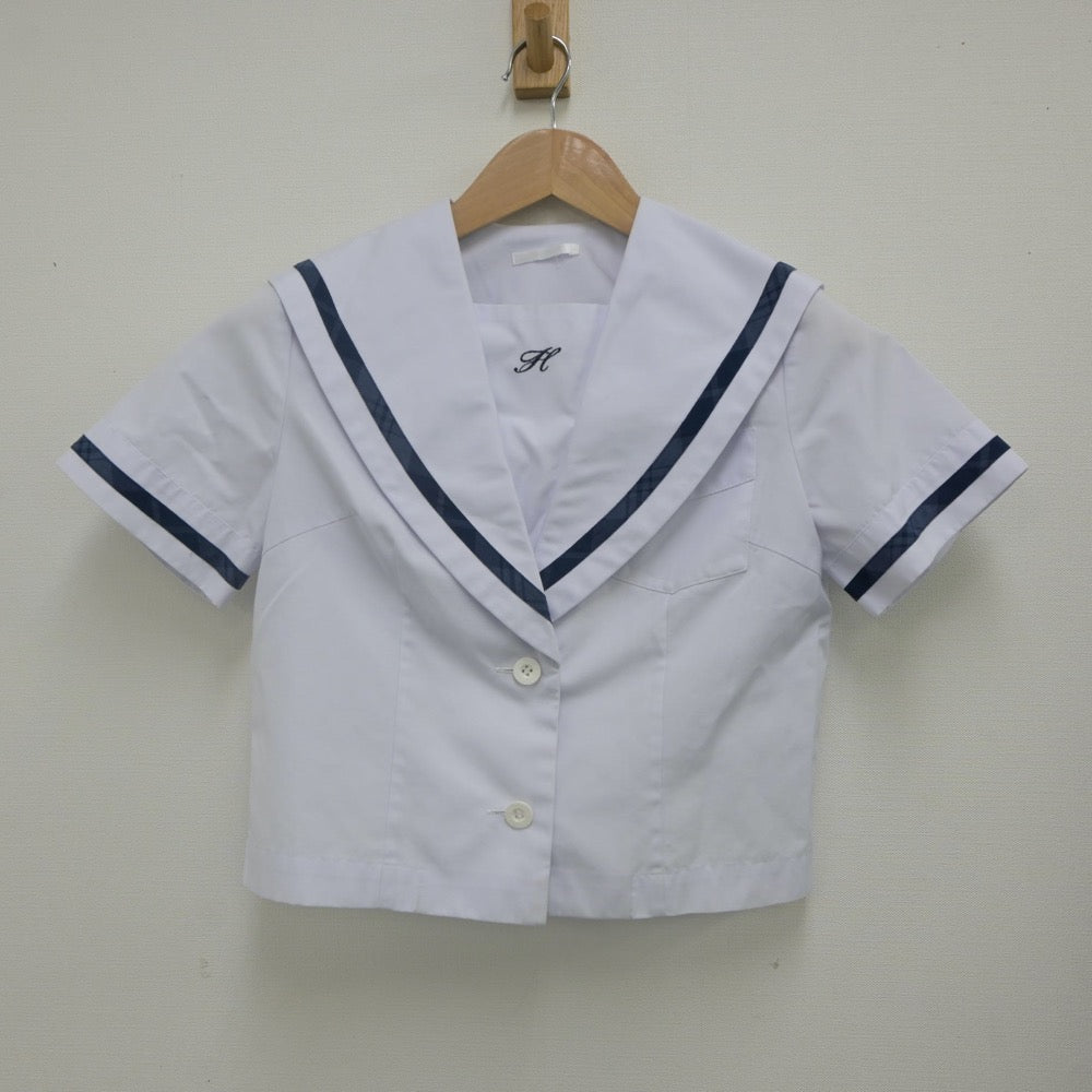 【中古】福岡県 北九州市立花尾中学校 女子制服 2点（セーラー服・スカート）sf022463