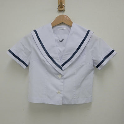 【中古】福岡県 北九州市立花尾中学校 女子制服 2点（セーラー服・スカート）sf022463