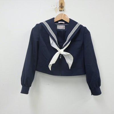 【中古】福岡県 北九州市立花尾中学校 女子制服 2点（セーラー服・ジャンパースカート）sf022464