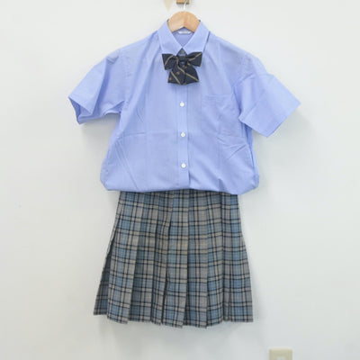 【中古】東京都 千早高等学校 女子制服 5点（シャツ・ニットベスト・スカート）sf022471