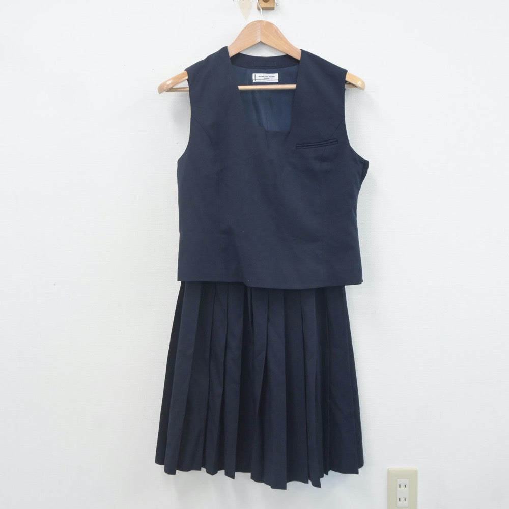 【中古】北海道 平岸中学校 女子制服 2点（ベスト・スカート）sf022474