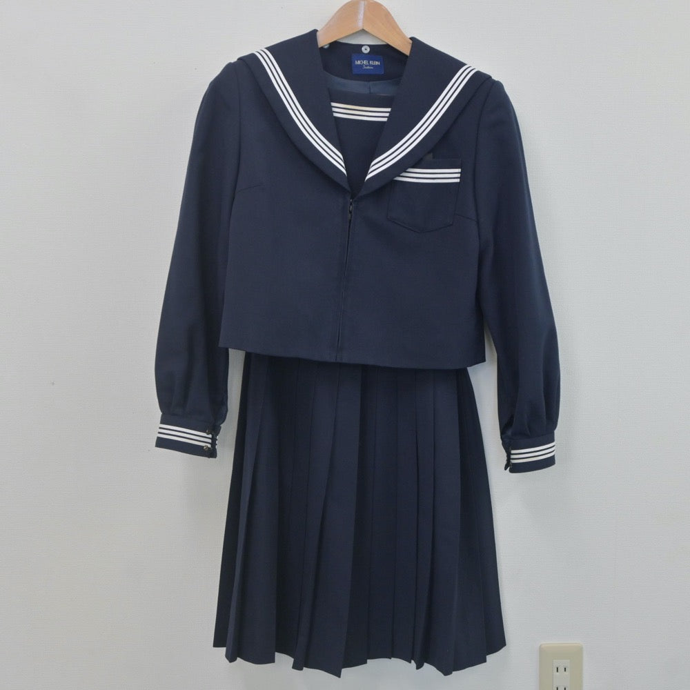 【中古】岐阜県 大野中学校 女子制服 2点（セーラー服・スカート）sf022487