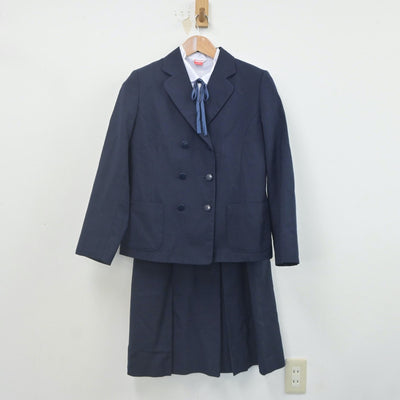 【中古】宮城県 七郷中学校 女子制服 6点（ブレザー・シャツ・ベスト・スカート）sf022490