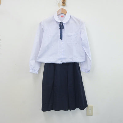 【中古】宮城県 七郷中学校 女子制服 6点（ブレザー・シャツ・ベスト・スカート）sf022490