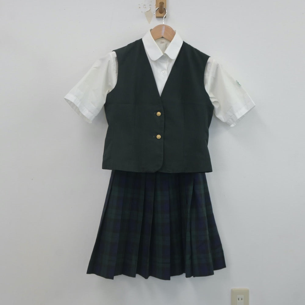 【中古】宮城県 仙台育英学園高等学校 女子制服 3点（シャツ・ベスト・スカート）sf022494