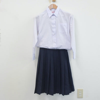 【中古】秋田県 飯島中学校 女子制服 4点（セーラー服・シャツ・スカート）sf022497