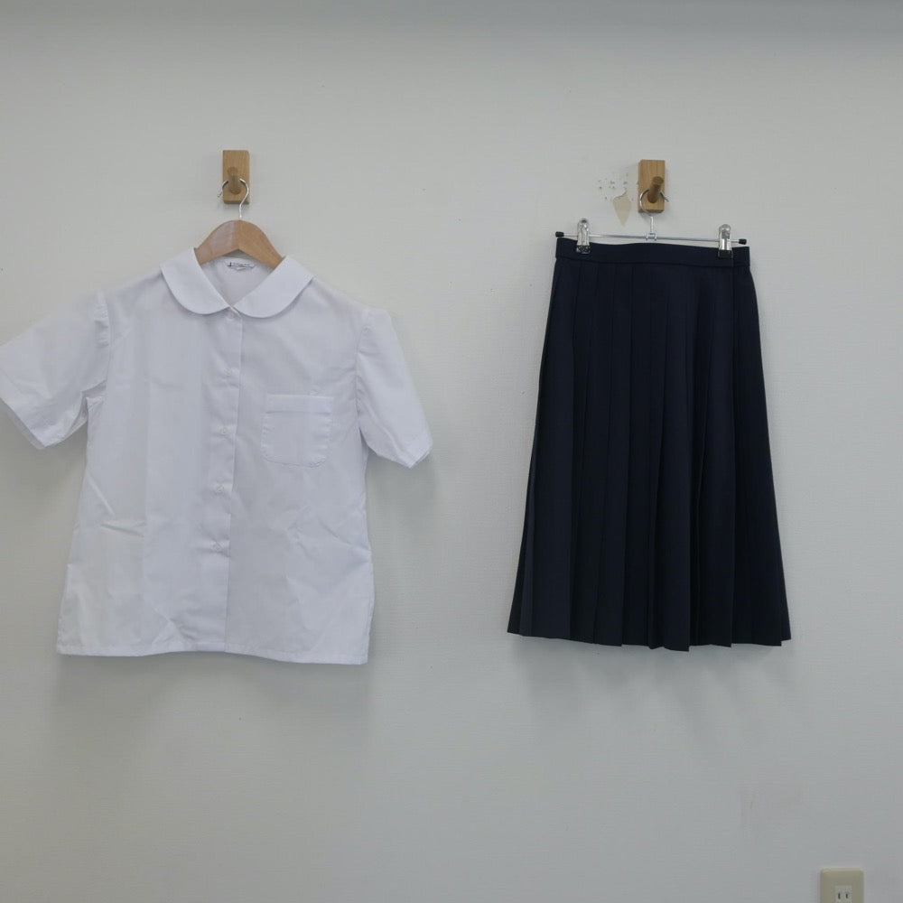 【中古】秋田県 飯島中学校 女子制服 2点（シャツ・スカート）sf022498