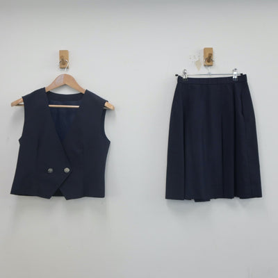 【中古】東京都 日野第四中学校 女子制服 2点（ベスト・スカート）sf022500