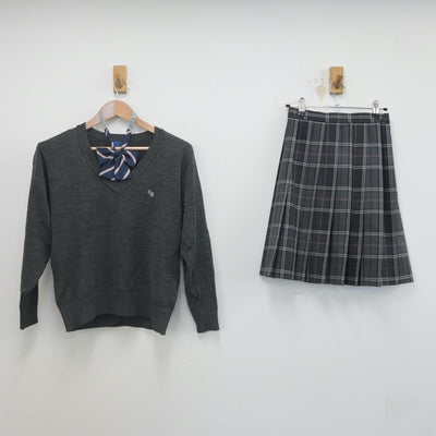 【中古】東京都 立川国際中等教育学校 女子制服 3点（ニット・スカート）sf022503