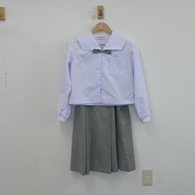 【中古】鹿児島県 鹿児島中央高等学校 女子制服 4点（セーラー服・スカート）sf022509