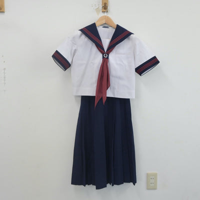 【中古】埼玉県 大谷中学校 女子制服 4点（セーラー服・スカート）sf022511