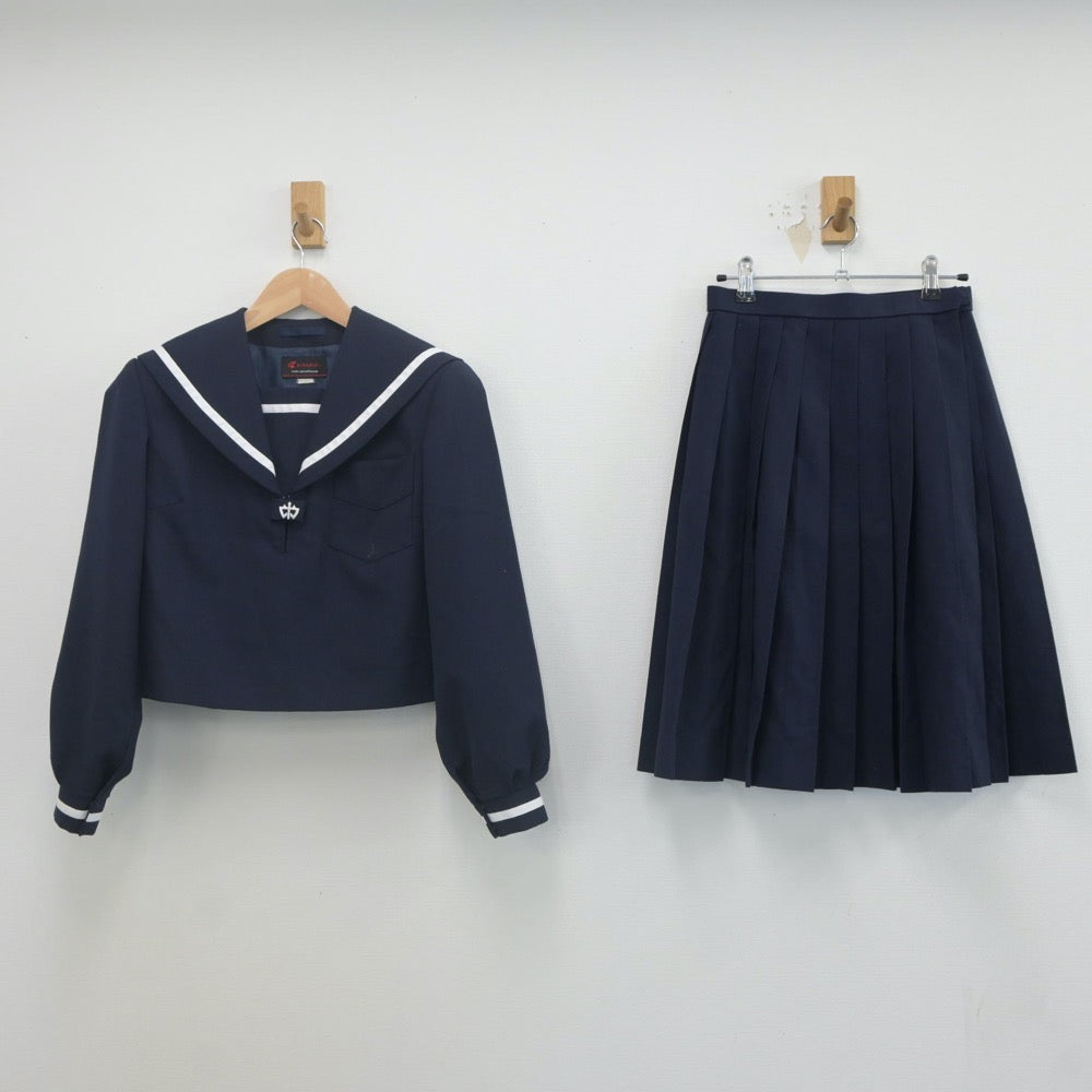 【中古】鳥取県 尚徳中学校 女子制服 2点（セーラー服・スカート）sf022513