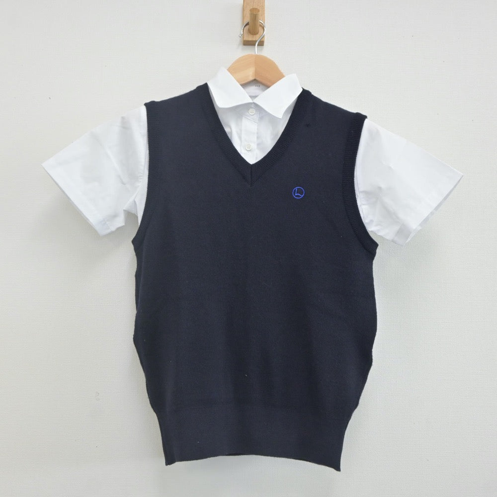 【中古】大阪府 堺リベラル中学校 女子制服 4点（シャツ・ニットベスト）sf022531