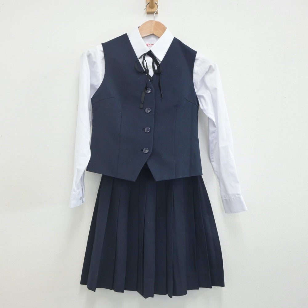 【中古】千葉県 八千代高等学校 女子制服 5点（ブレザー・ベスト・シャツ・スカート）sf022545