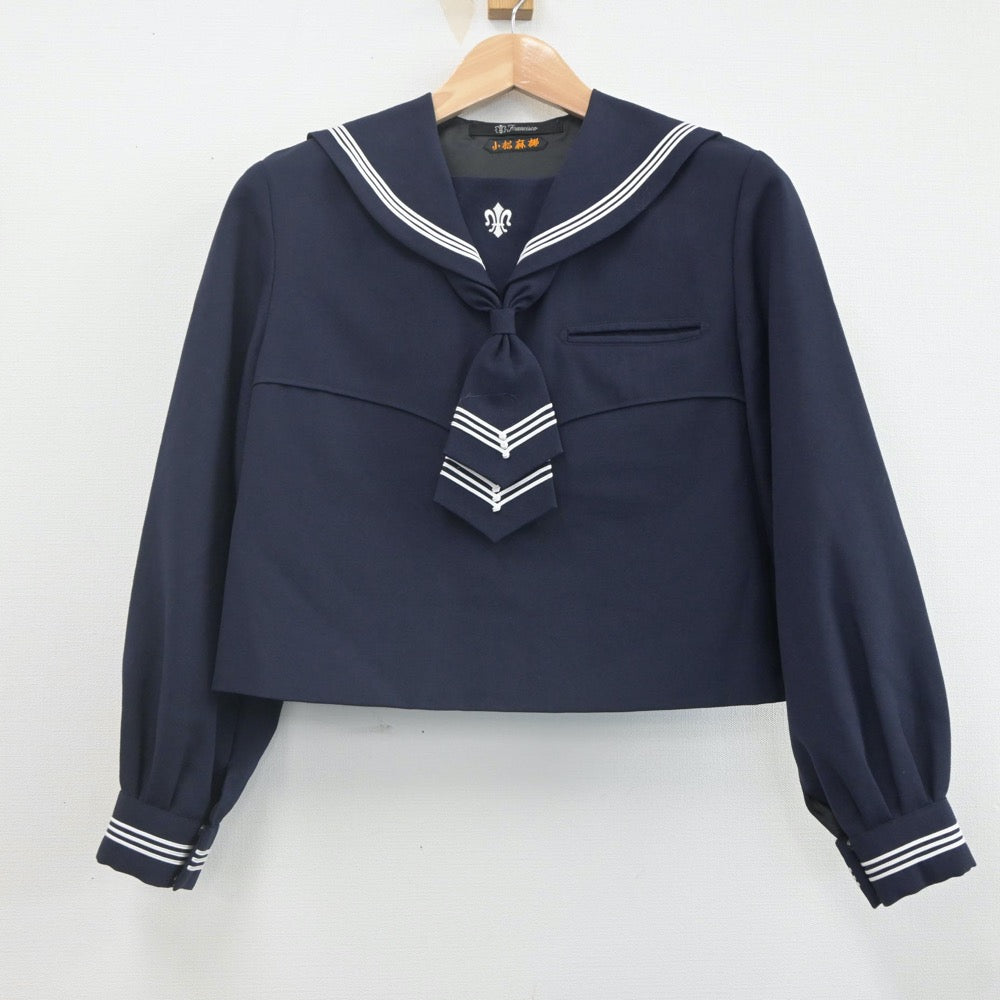 【中古】宮城県 仙台白百合学園中学校・高等学校 女子制服 4点（セーラー服・ニット・スカート）sf022552