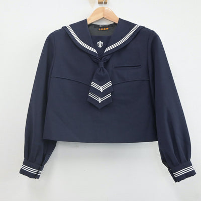 【中古】宮城県 仙台白百合学園中学校・高等学校 女子制服 4点（セーラー服・ニット・スカート）sf022552