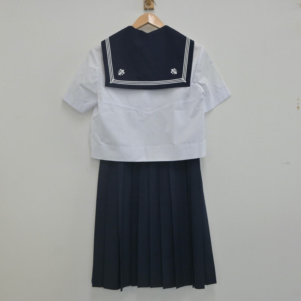 【中古】宮城県 仙台白百合学園中学校・高等学校 女子制服 5点（セーラー服・セーラー服・スカート）sf022553