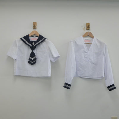 【中古】宮城県 仙台白百合学園中学校・高等学校 女子制服 5点（セーラー服・セーラー服・スカート）sf022553