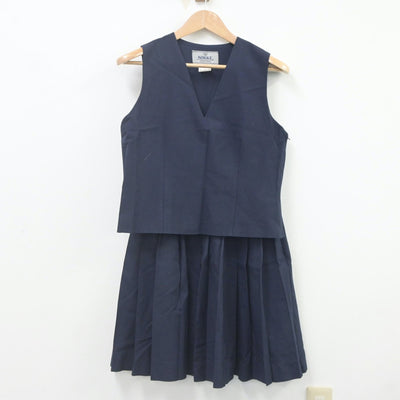 【中古】千葉県 成東高等学校 女子制服 2点（ベスト・スカート）sf022569