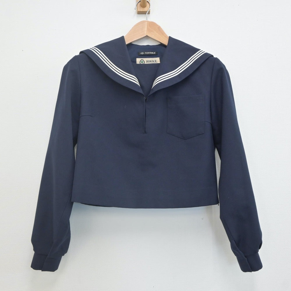 【中古】愛知県 碧南高等学校 女子制服 3点（セーラー服・ニット・スカート）sf022590