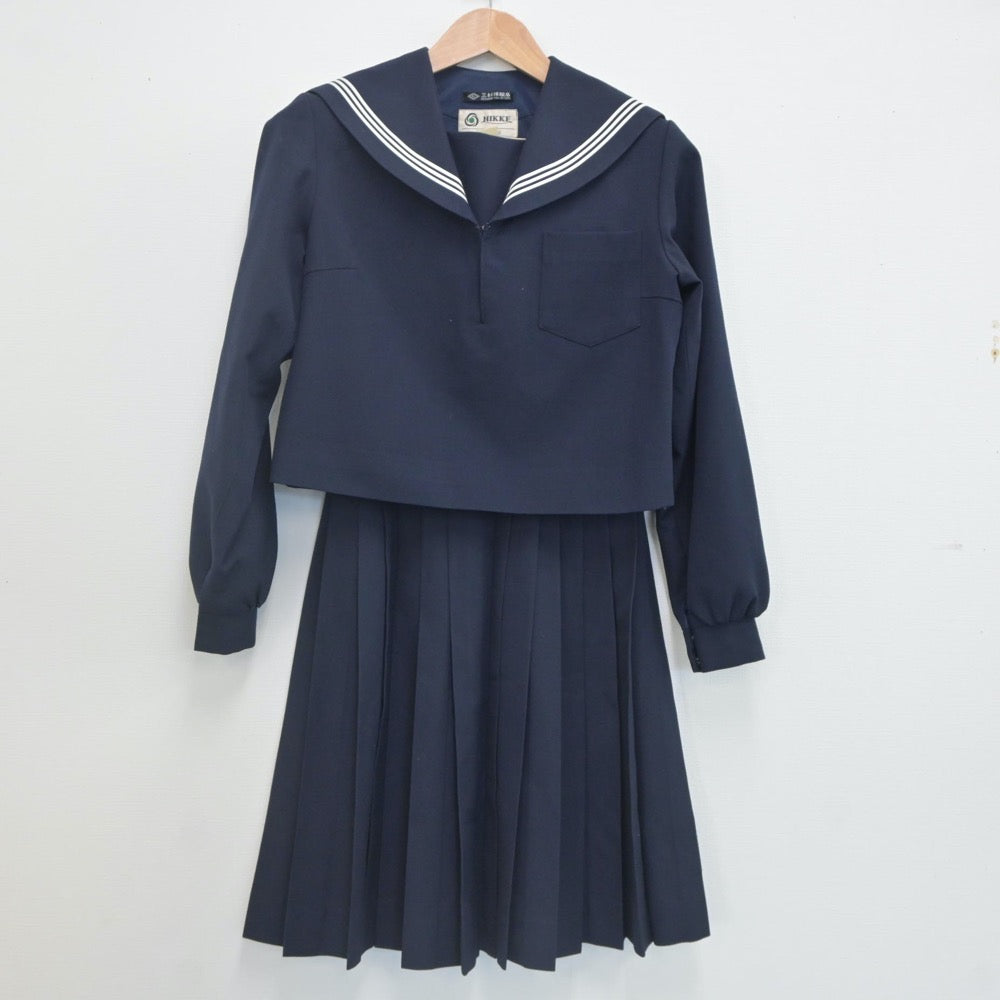 【中古】愛知県 碧南高等学校 女子制服 2点（セーラー服・スカート）sf022591