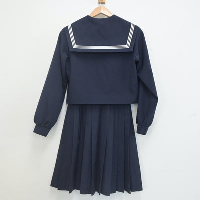 【中古】愛知県 碧南高等学校 女子制服 2点（セーラー服・スカート）sf022591