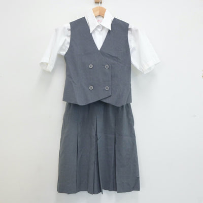 【中古】埼玉県 上山口中学校 女子制服 3点（シャツ・ベスト・スカート）sf022602