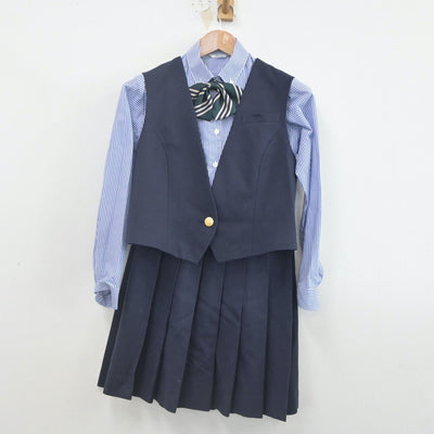 【中古】青森県 青森商業高等学校 女子制服 5点（ブレザー・ベスト・シャツ・スカート）sf022612