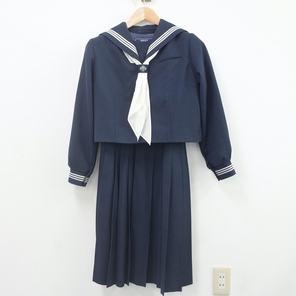 【中古】東京都 常盤中学校 女子制服 3点（セーラー服・ジャンパースカート）sf022635