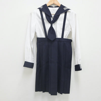 【中古】東京都 川村高等学校 女子制服 4点（セーラー服・スカート）sf022651