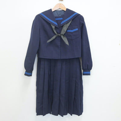 【中古】福岡県 鞍手竜徳高等学校 女子制服 3点（セーラー服・ジャンパースカート）sf022666