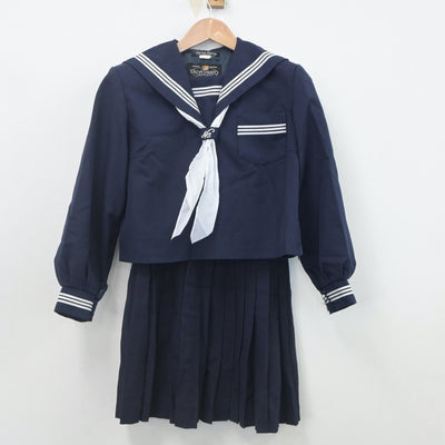 【中古】静岡県 浜松市立開成中学校 女子制服 3点（セーラー服・スカート）sf022667