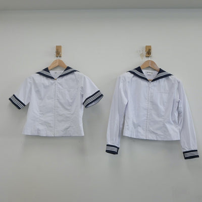 【中古】神奈川県 相模女子大学中学部 女子制服 3点（セーラー服・セーラー服・スカート）sf022696