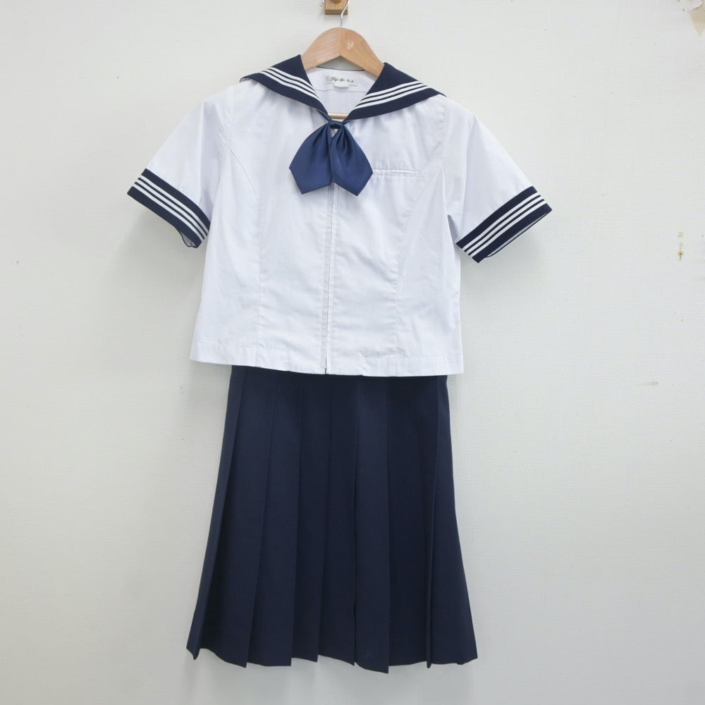 【中古】神奈川県 相模女子大学中学部 女子制服 3点（セーラー服・スカート）sf022697