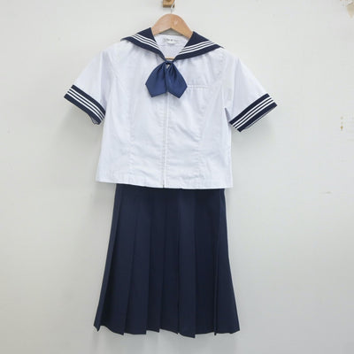 【中古】神奈川県 相模女子大学中学部 女子制服 3点（セーラー服・スカート）sf022697