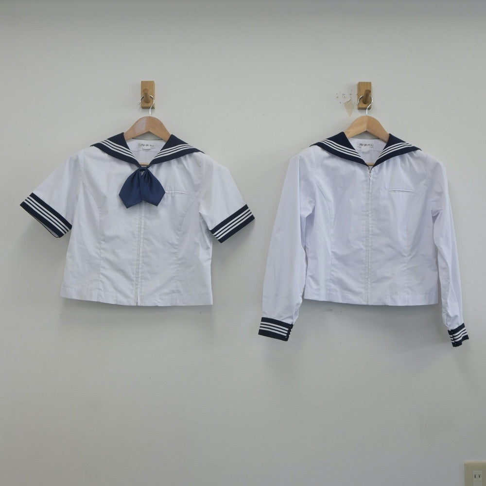 【中古】神奈川県 相模女子大学中学部 女子制服 3点（セーラー服・スカート）sf022697