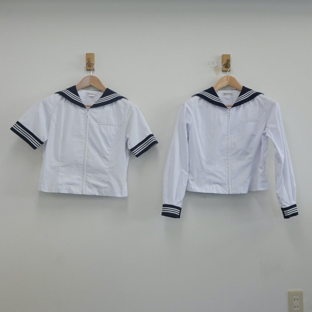 【中古】神奈川県 相模女子大学中学部 女子制服 2点（セーラー服）sf022698