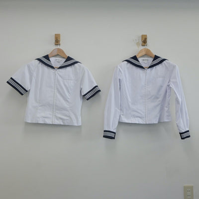 【中古】神奈川県 相模女子大学中学部 女子制服 2点（セーラー服）sf022698