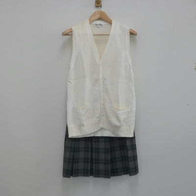 【中古】神奈川県 神奈川工業高等学校 女子制服 2点（ニットベスト・スカート）sf022721