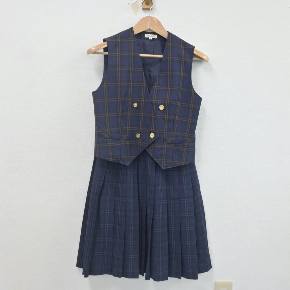 【中古】佐賀県 佐賀女子高等学校 女子制服 5点（ベスト・スカート）sf022736