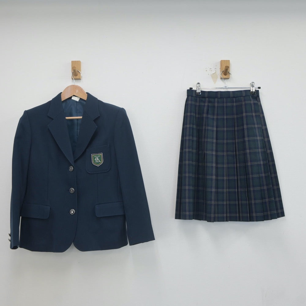 【中古】大阪府 大阪薫英女学院中学校 女子制服 2点（ブレザー・スカート）sf022746