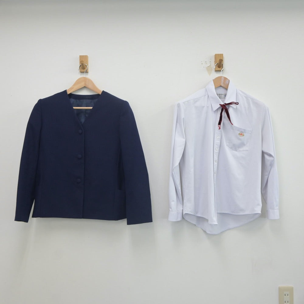 【中古】沖縄県 北谷高等学校 女子制服 4点（ブレザー・シャツ・スカート）sf022752