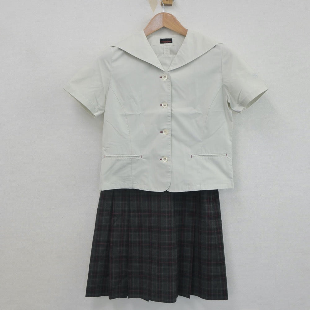 【中古】東京都 安田学園中学校 女子制服 3点（セーラー服・スカート）sf022756